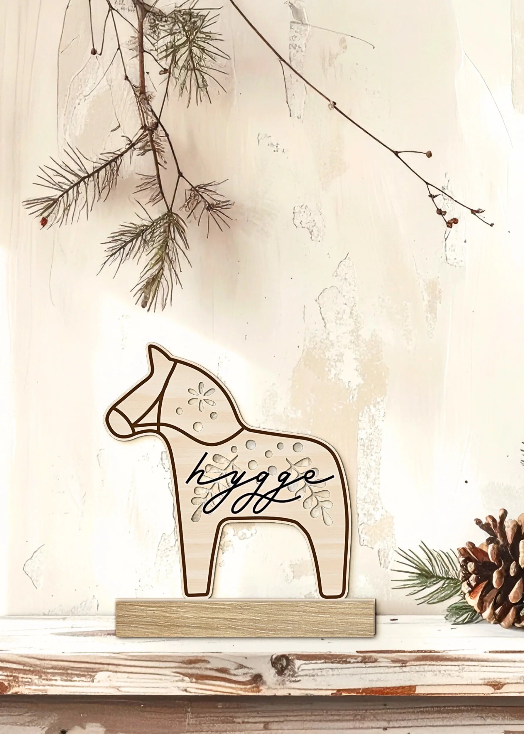 Dala Pferd Weihnachten Klötzchen Einschieber Laserdatei