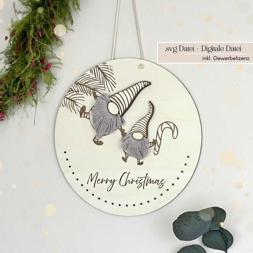 3D-Wichtel Adventskalender mit Makramee-Bart für Lasercutter