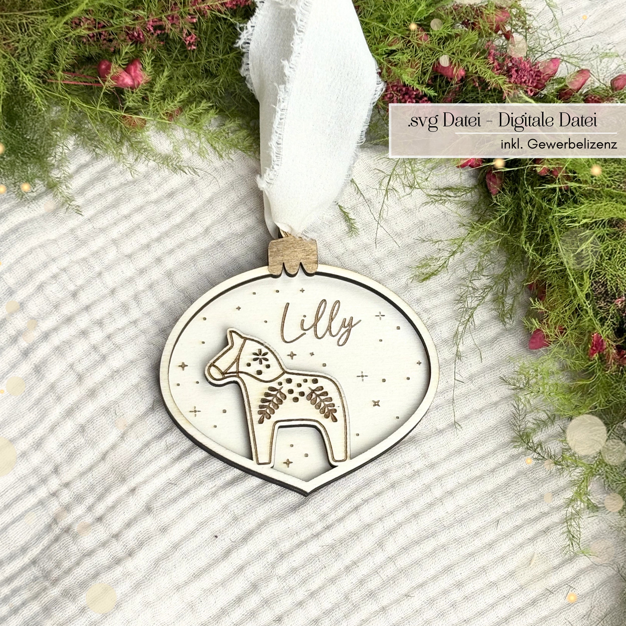 Laserdatei personalisierte Weihnachtskugeln