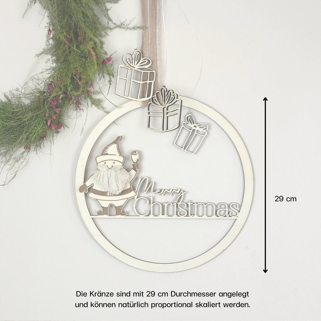 Kranz Weihnachtsmann 29cm SVG