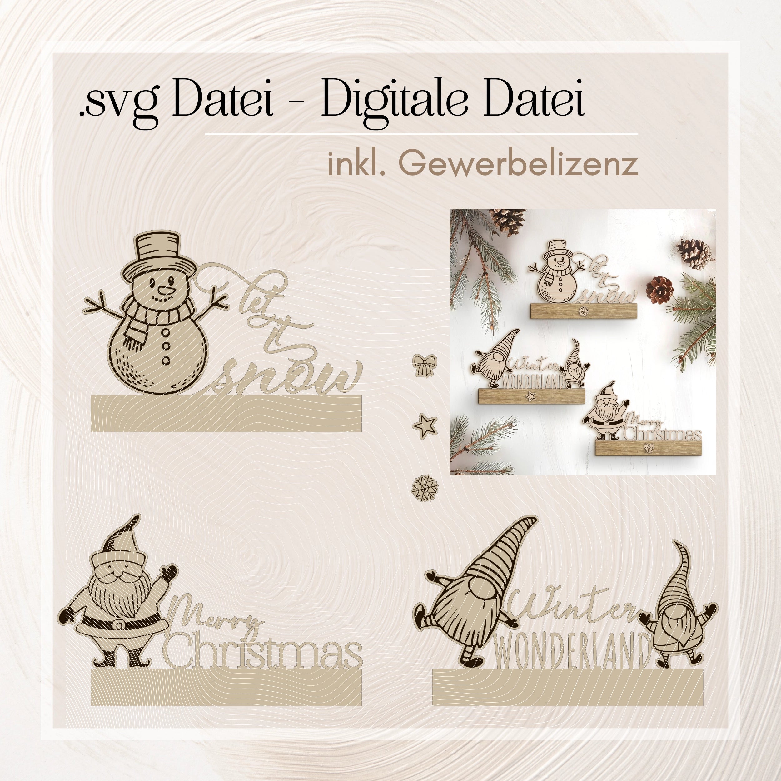 Laserdatei Weihnachten Klötzchen-Einschieber