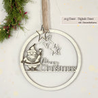 gravierter Weihnachtsmann Kranz mit Sterne Laserdatei