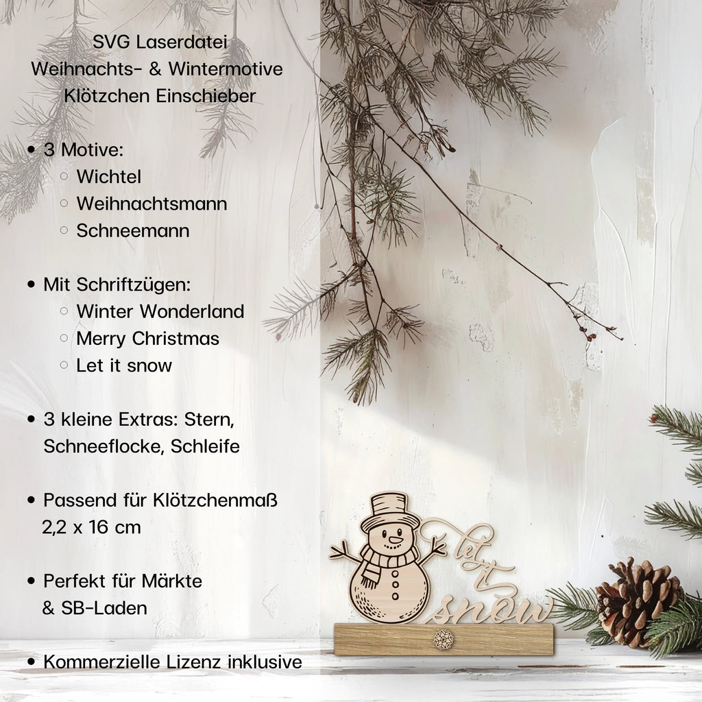 Laserdatei Weihnachten Klötzchen-Einschieber