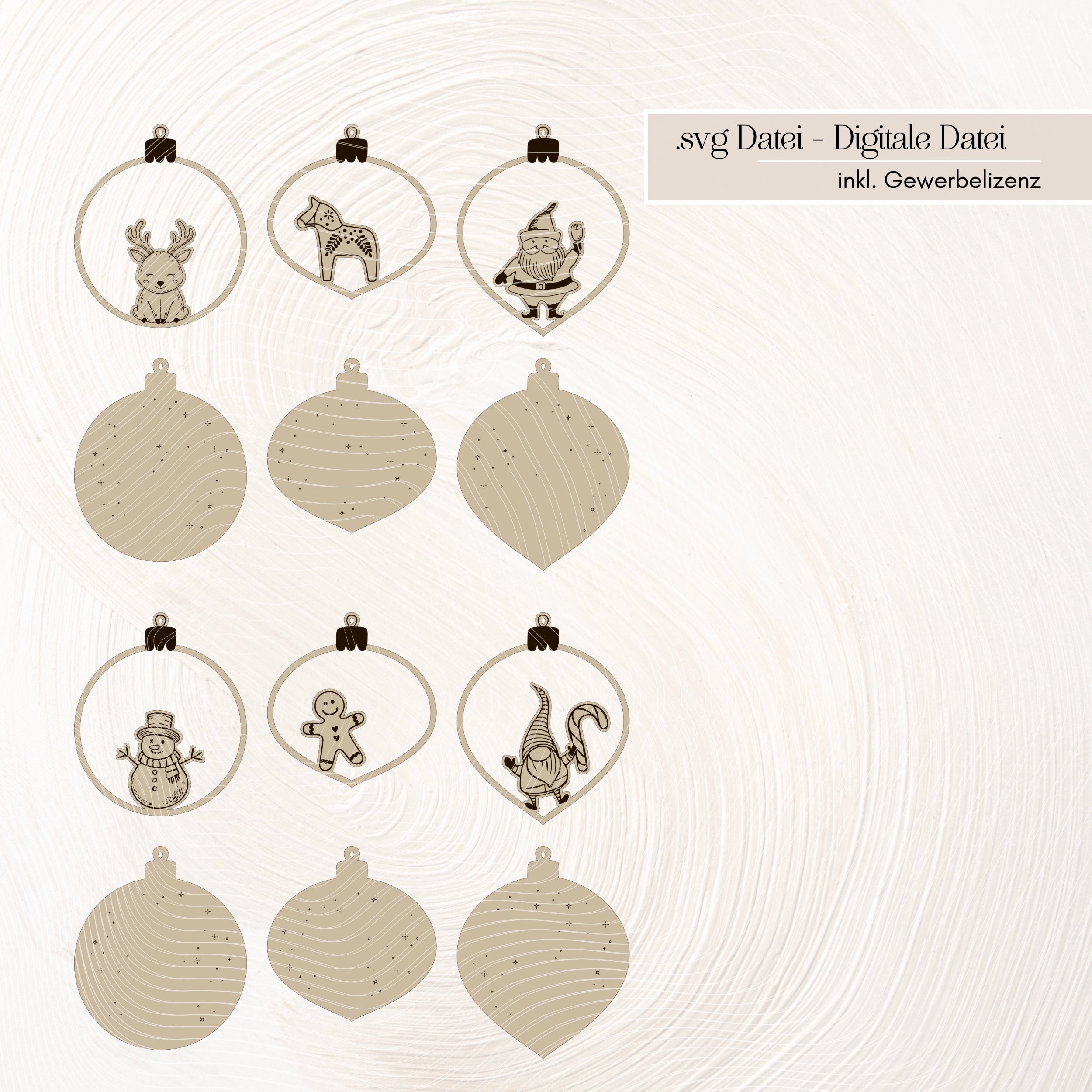 Laserdatei personalisierte Weihnachtskugeln