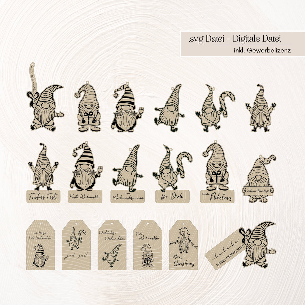 Wichtel Anhänger als Tischdeko, Nikolaus & Geschenkidee