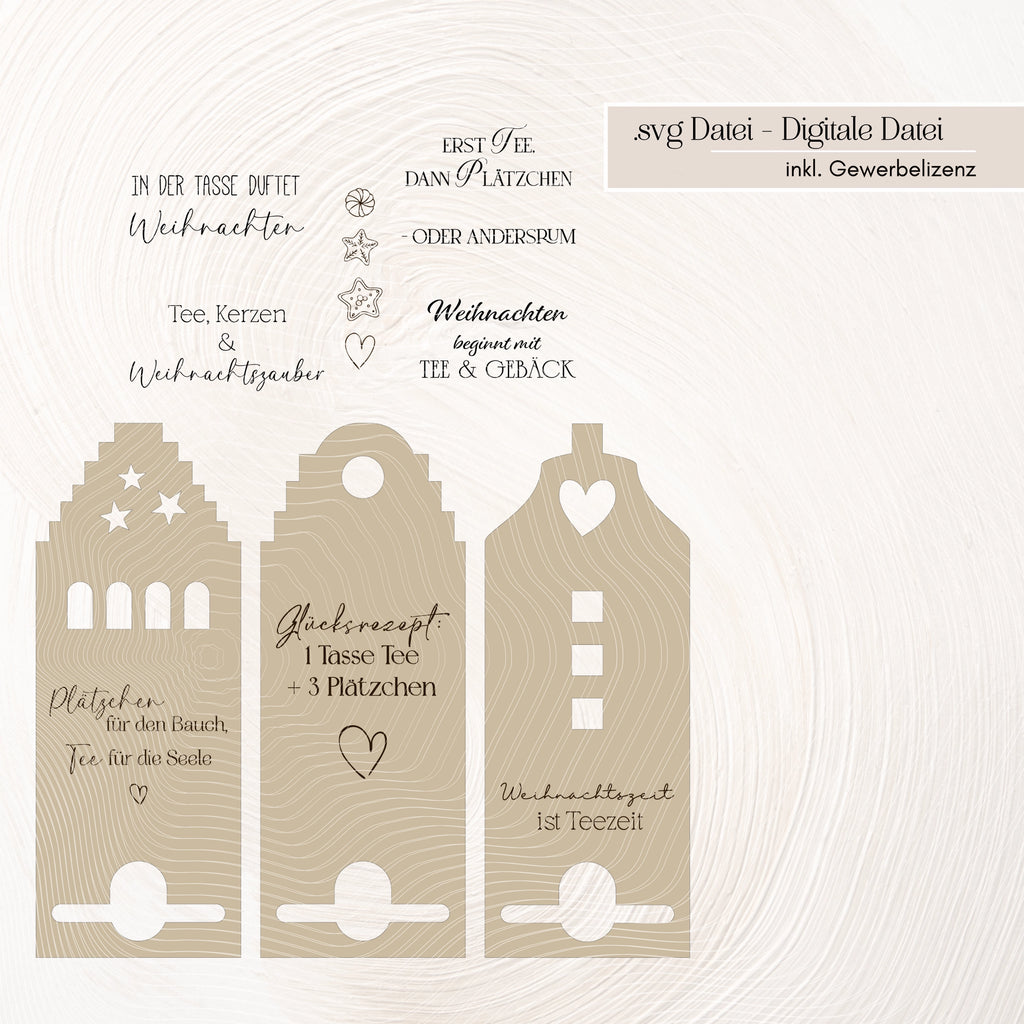 Laserdatei Weihnachts-Teebox Haus