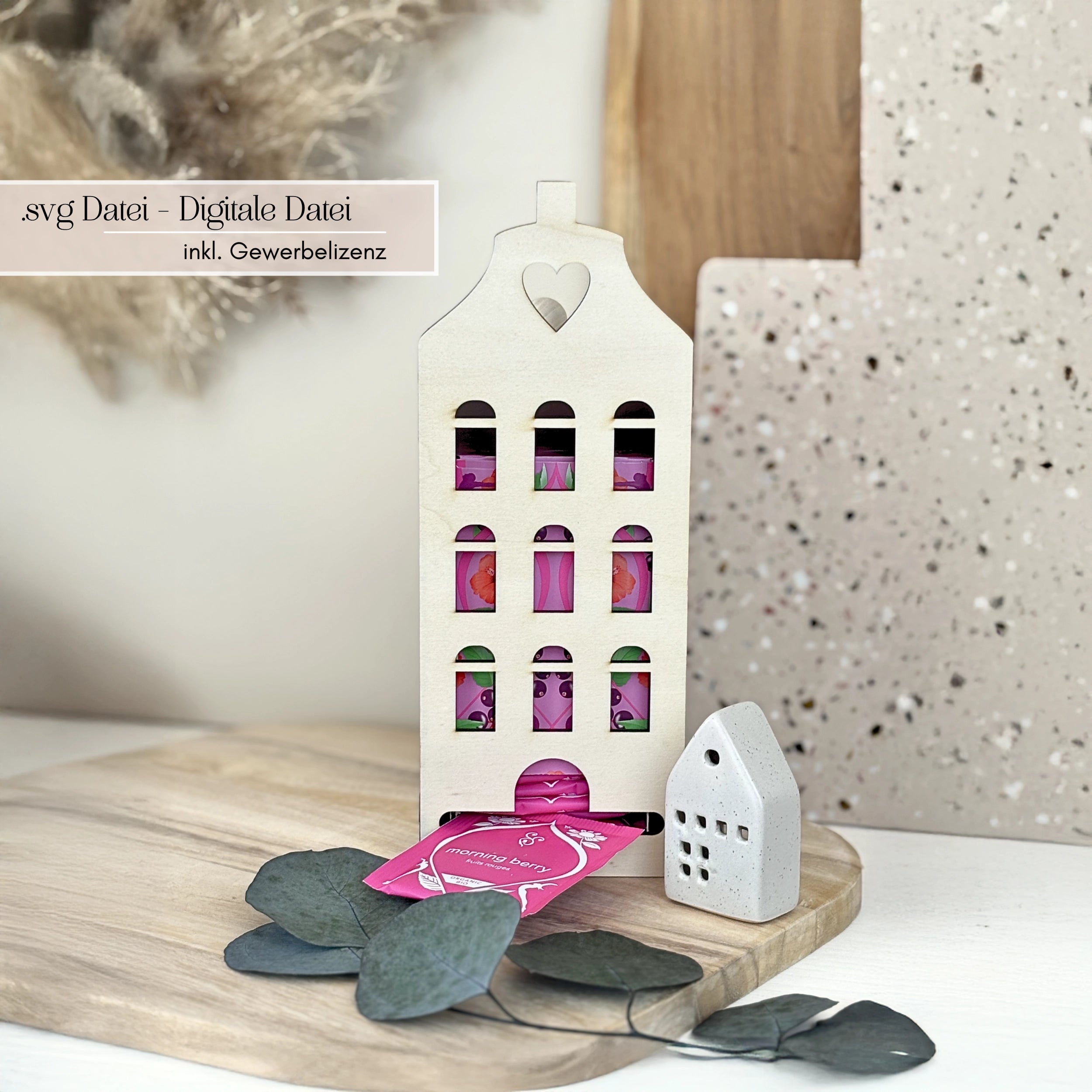 Laserdatei Teebox Grachtenhaus