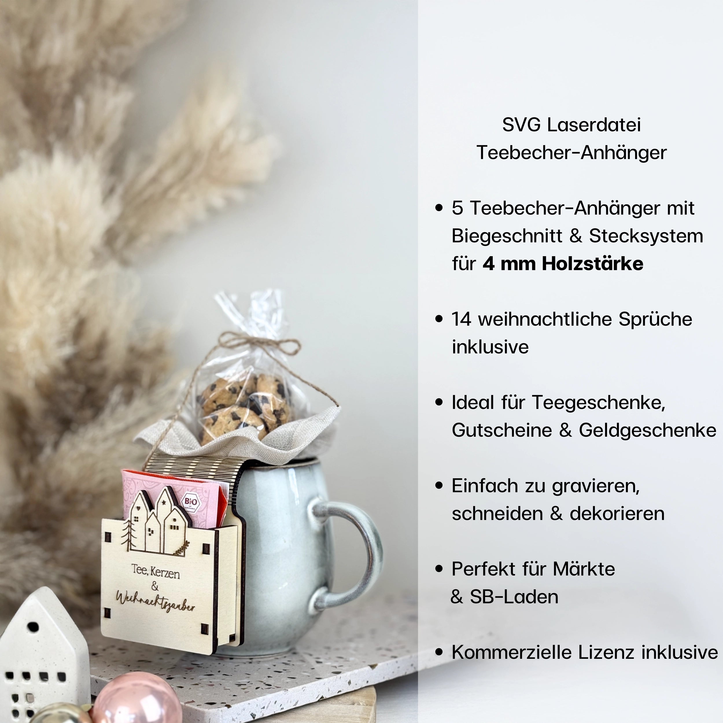 Laserdatei für Teebecher Geldgeschenke oder Gutscheine