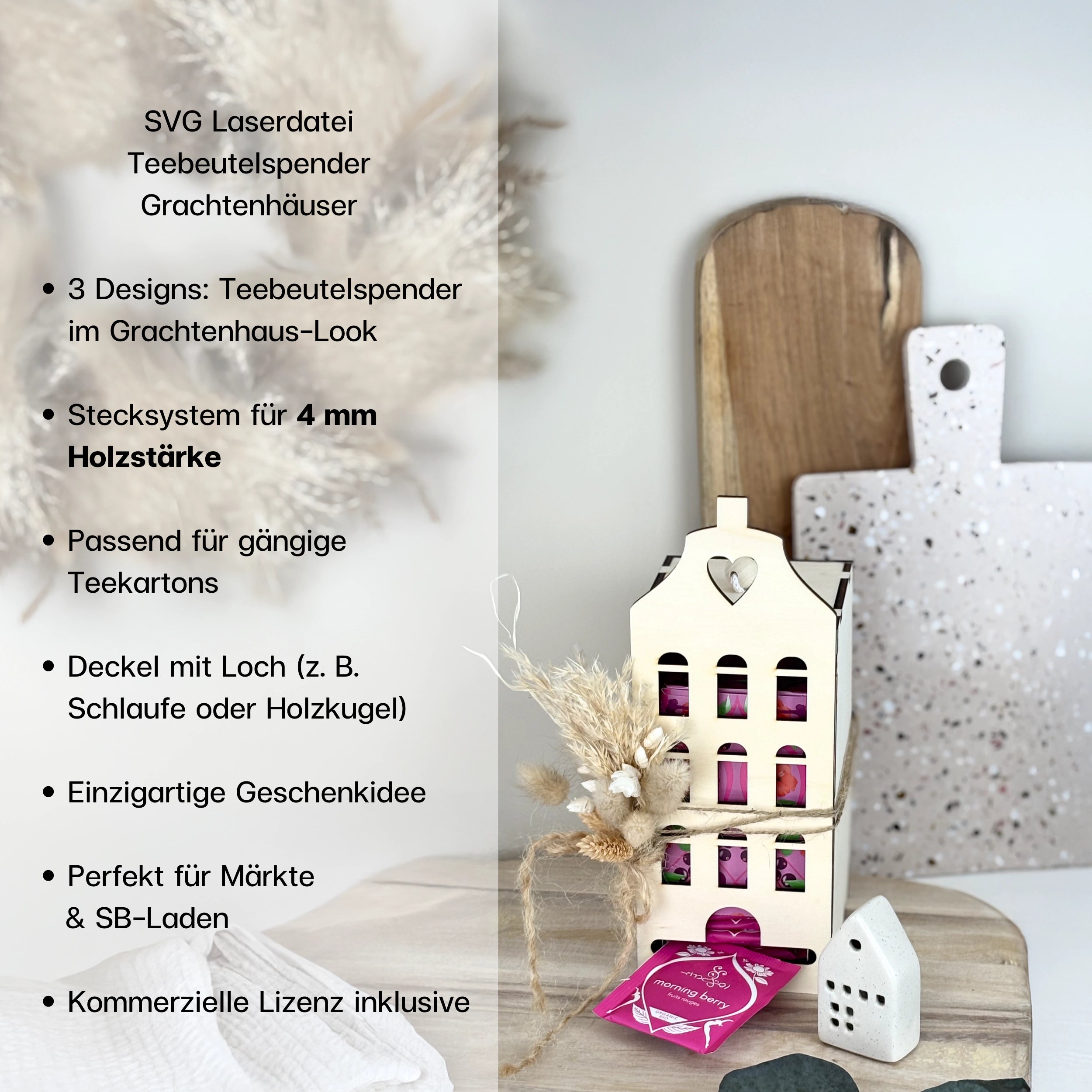 Laserdatei Teebox Grachtenhaus