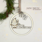 Merry Christmas Laserdatei Wanddeko Weihnachtsmann
