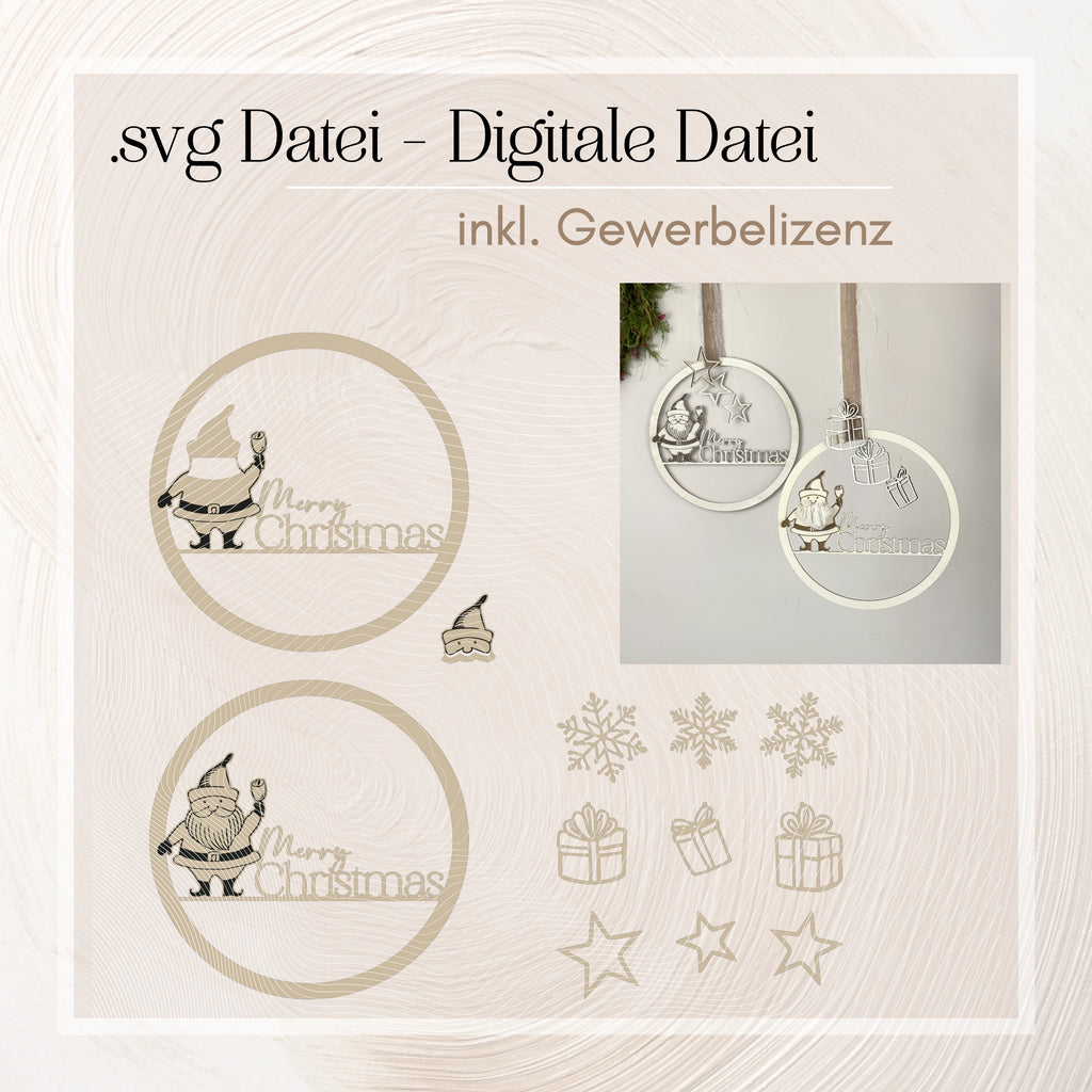 Laserdatei Weihnachtsdeko Wand 