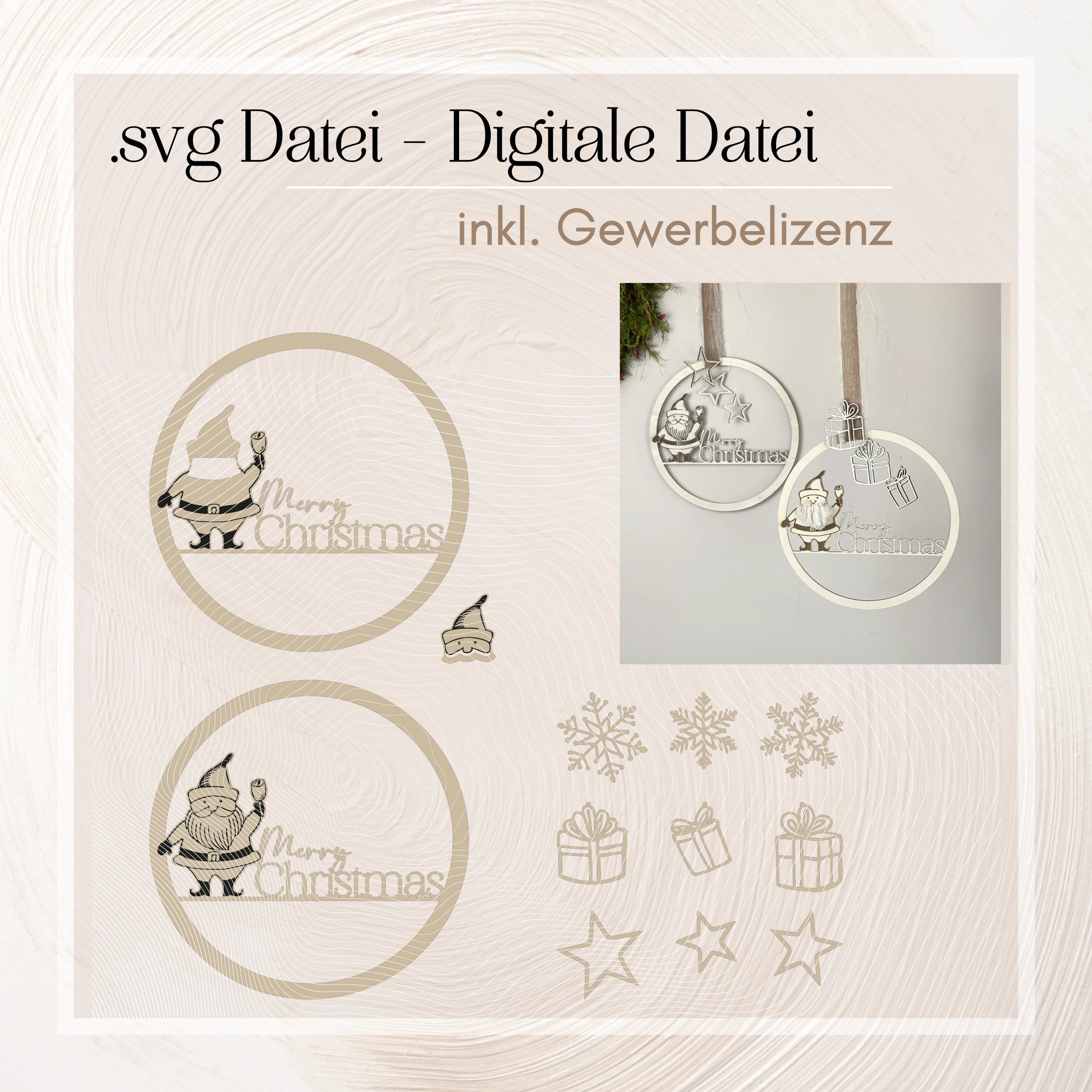 Laserdatei Weihnachtsdeko Wand 