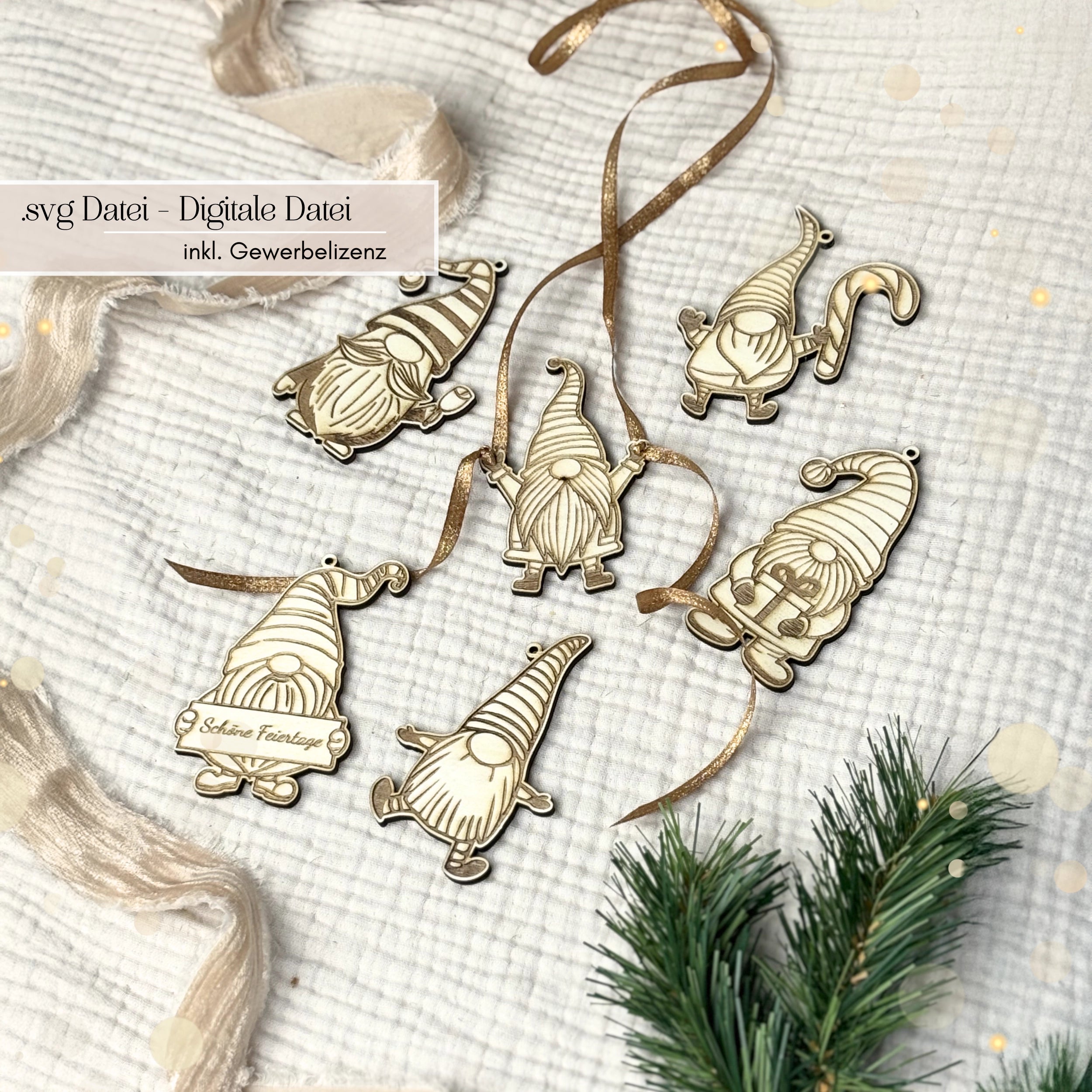 Plotter- und Laser-kompatible SVG-Datei für Weihnachtsanhänger