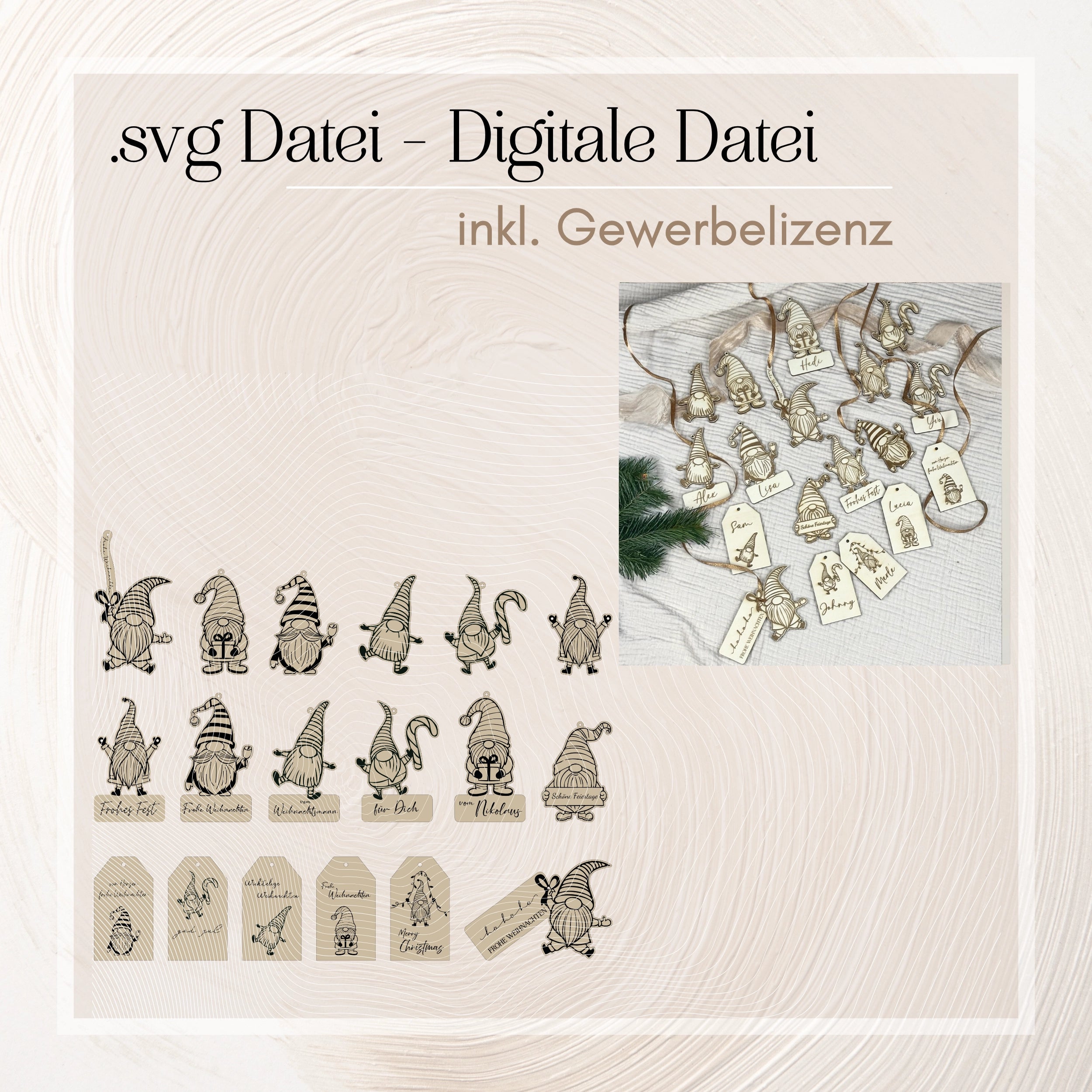 DIY Wichtel Weihnachtsanhänger aus 4mm Pappelsperrholz