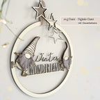 Wichtel-Kranz mit Makramee-Bärten als kreative 3D-Deko